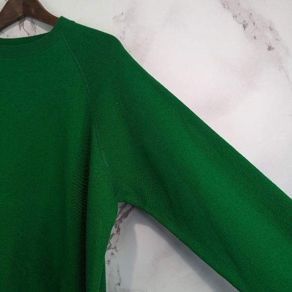 Vintage Sweatshirt Womens XL Grass Green Cotton Lee 90s Dad Crew Neck Blank - Picture 10 of 10